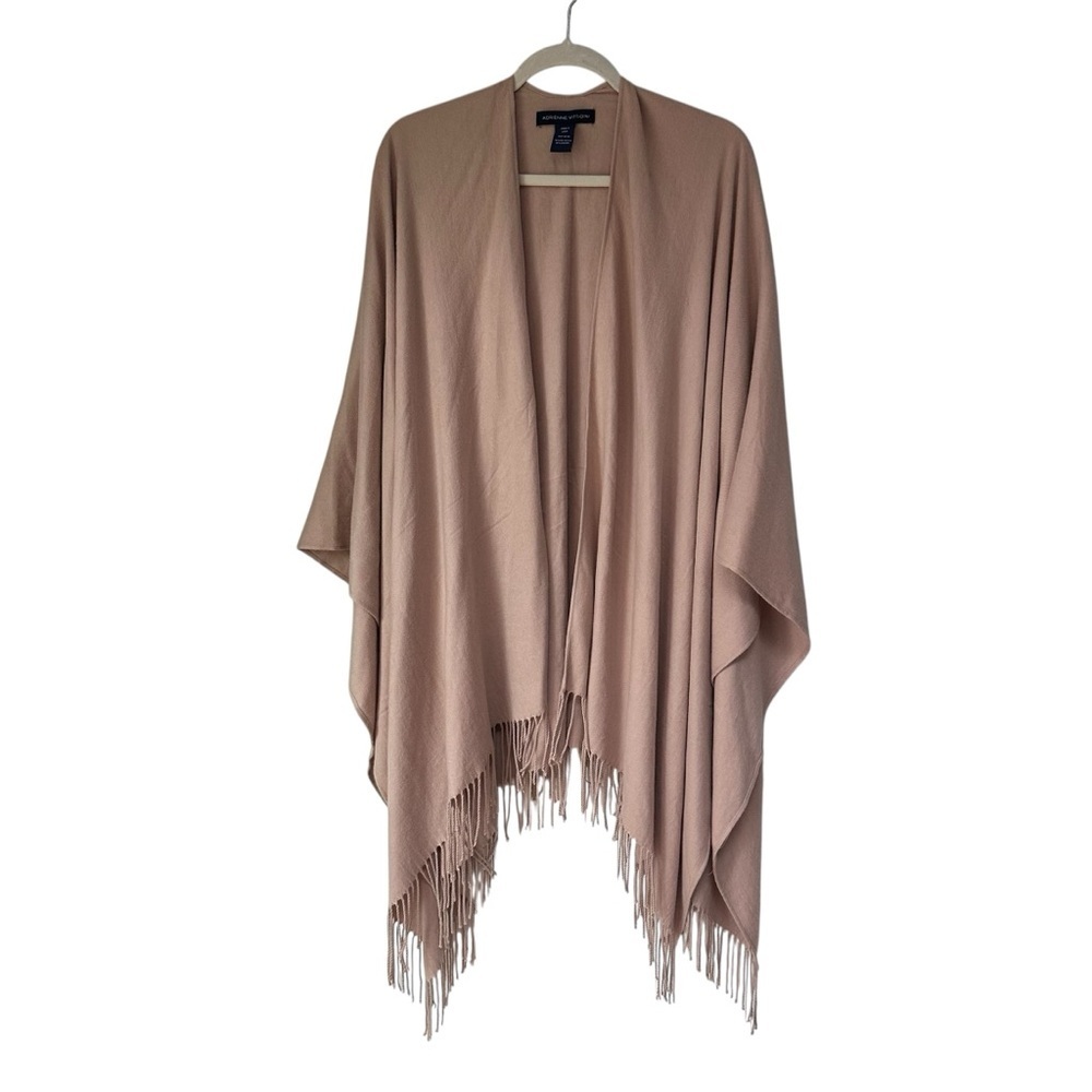 Adrienne Vittadini Pale Rose Pink Fringe Shawl Wrap